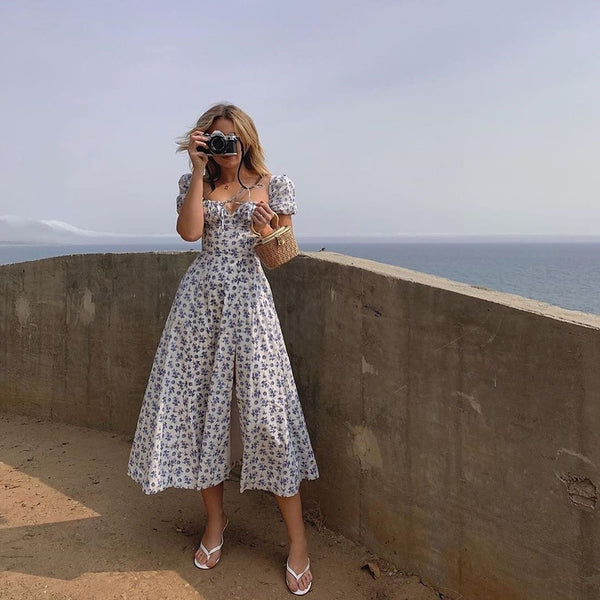 Pink Off Shoulder Floral Summer Dress