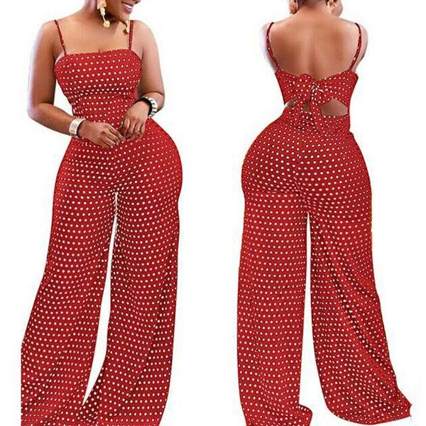 Sleeveless Polka Dot Wide Leg Jumper