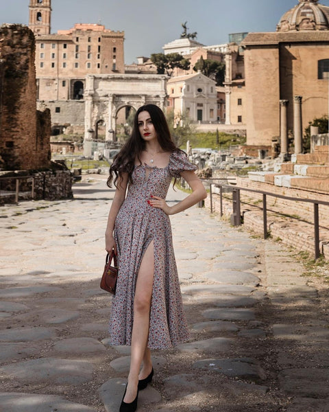 Pink Off Shoulder Floral Summer Dress