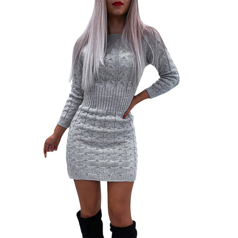 Knitted Mini Sweater Dress