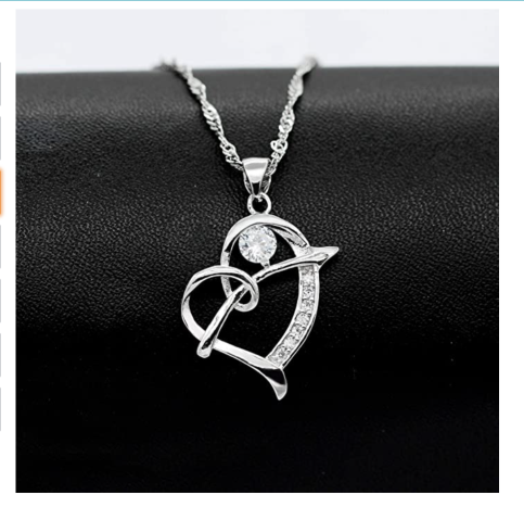 White Gold Plated Arrow Heart Necklace