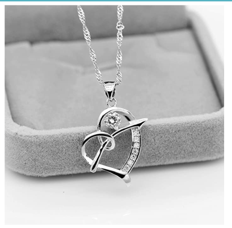 White Gold Plated Arrow Heart Necklace