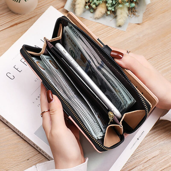 PU Leather Zipper Clutch