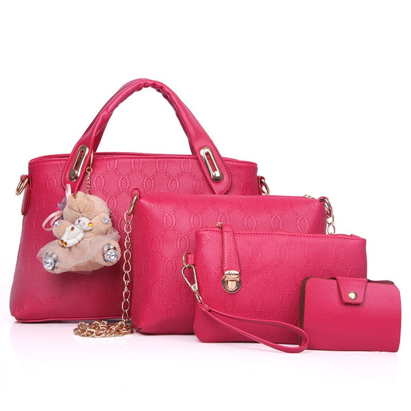 4pcs/Set Women Bag PU Leather Luxury Designer Bag