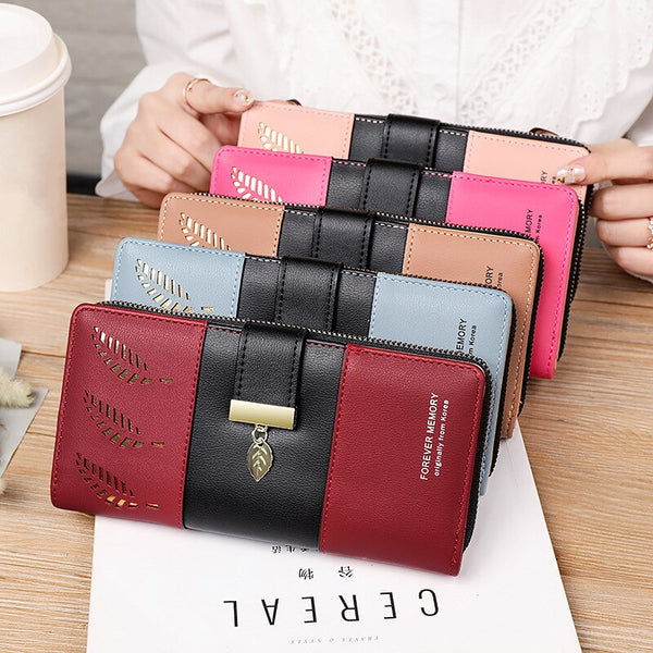 PU Leather Zipper Clutch