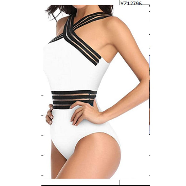 Bikini Striped Bandage Backless Push Up Swimwear