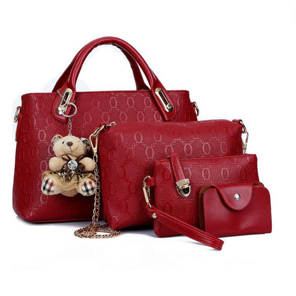 4pcs/Set Women Bag PU Leather Luxury Designer Bag