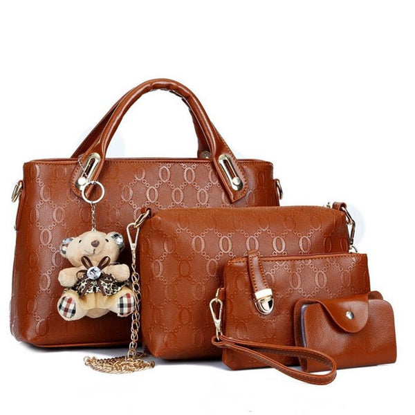 4pcs/Set Women Bag PU Leather Luxury Designer Bag