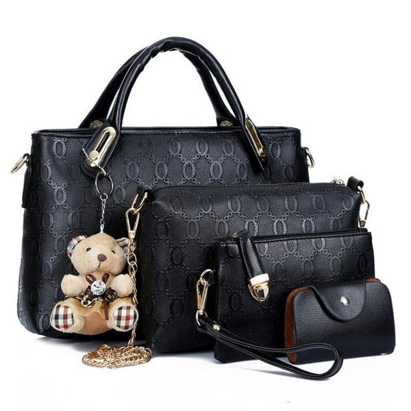 4pcs/Set Women Bag PU Leather Luxury Designer Bag