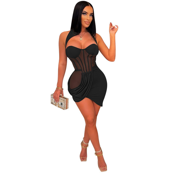 Mesh Caged Mini Dress