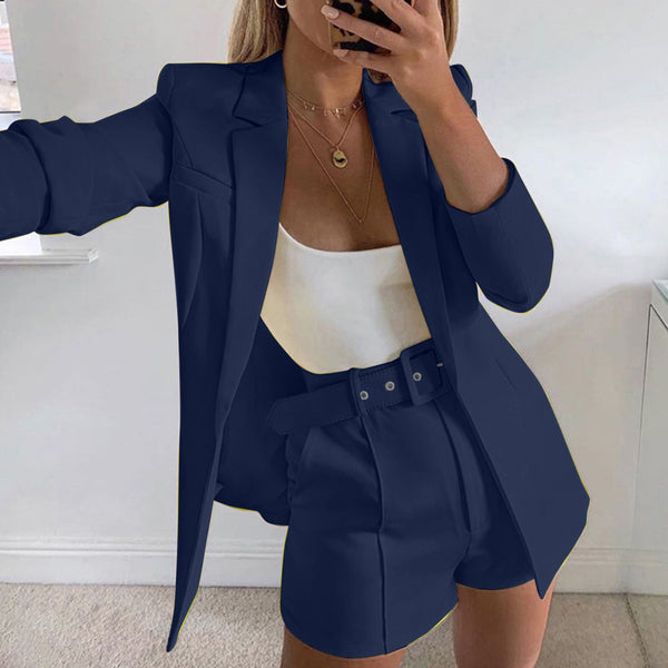 Slim Blazer with Shorts Set