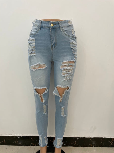 Casual Ripped Denim Jeans