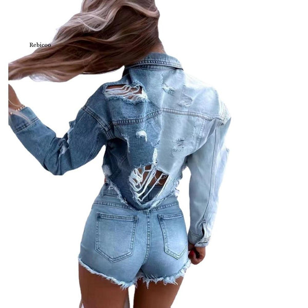 Short Denim Crop Jacket