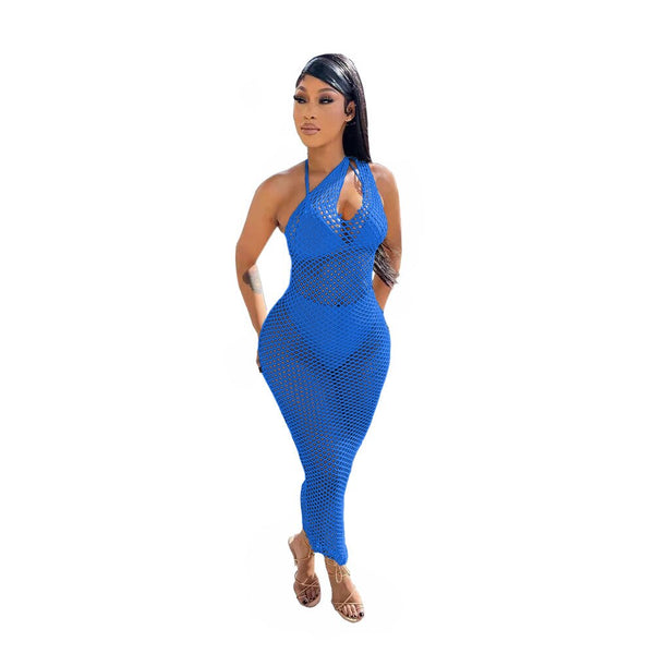 One Shoulder Cut Out Bodycon See Through Dress