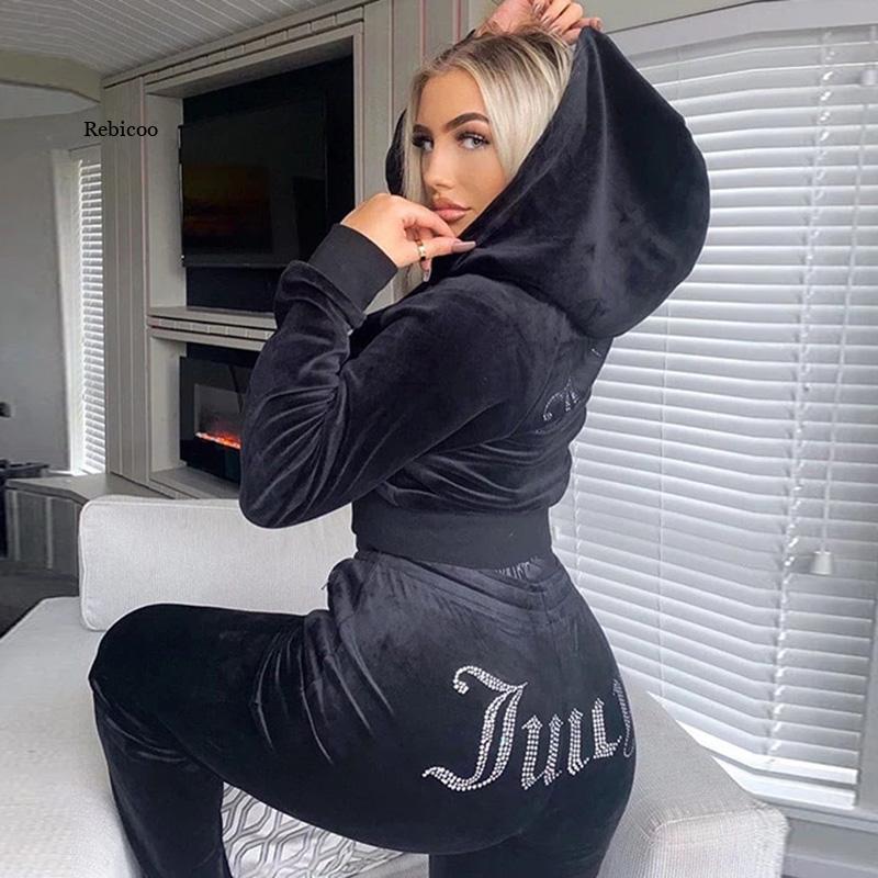 Two Piece Set Crop Top Hoodie Suit