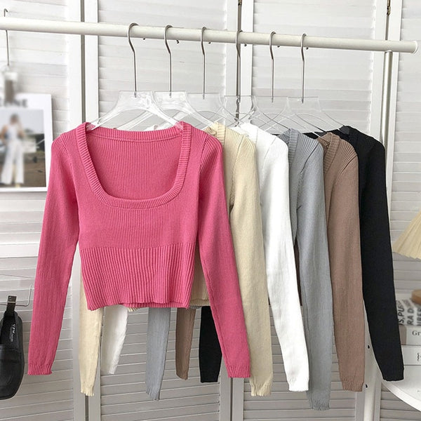 Slim Knitted Long Sleeve Sweater