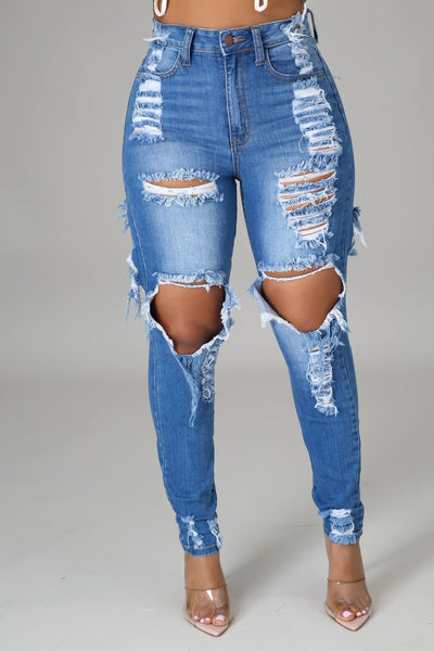 Casual Ripped Denim Jeans