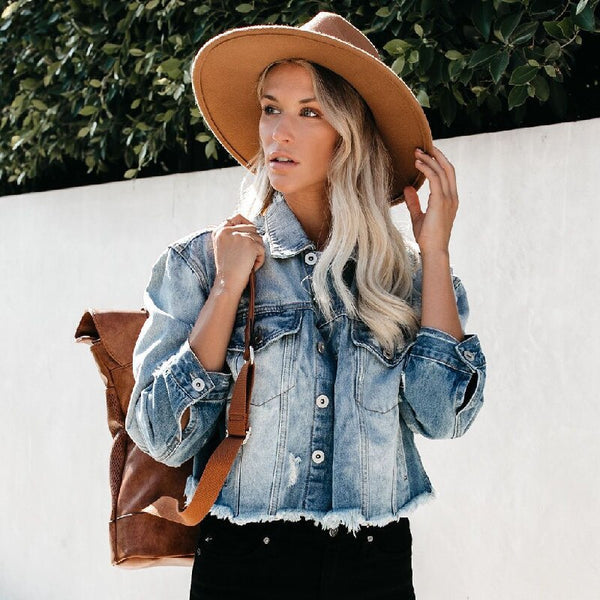 Denim Ripped Frayed Jean Jacket