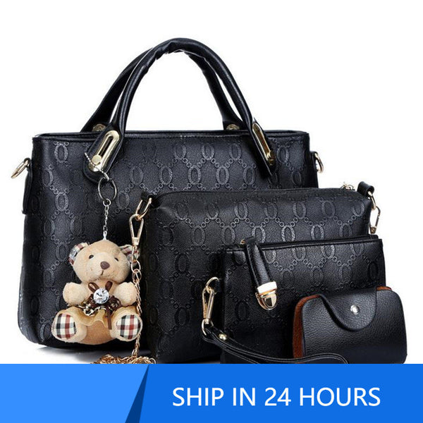 4pcs/Set Women Bag PU Leather Luxury Designer Bag