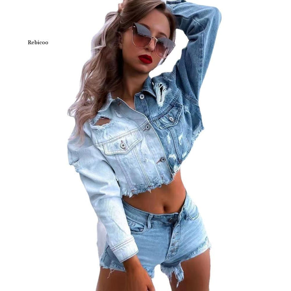 Short Denim Crop Jacket