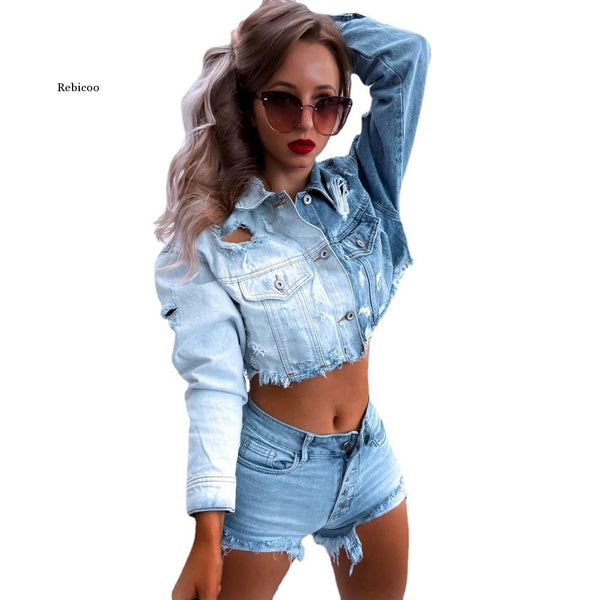 Short Denim Crop Jacket