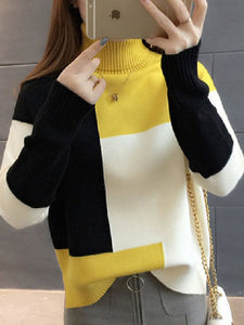 Loose O Neck Long Sleeve Knitted Thick Sweater