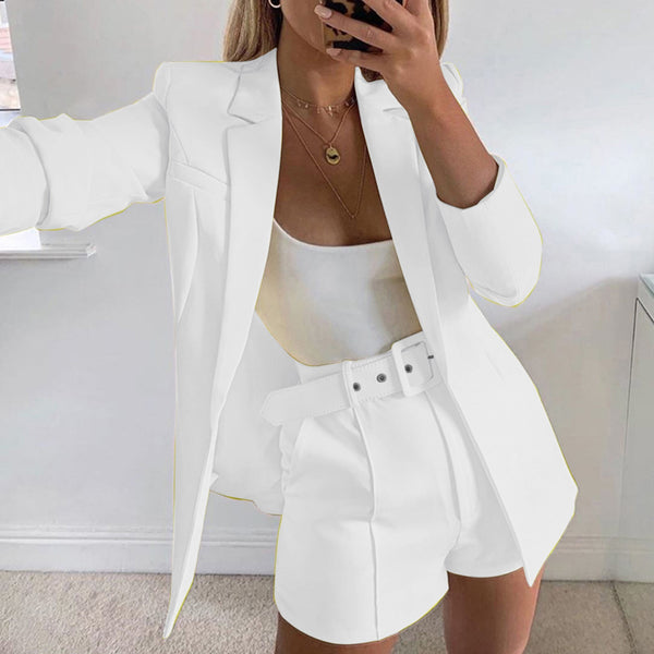 Slim Blazer with Shorts Set