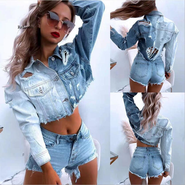 Short Denim Crop Jacket