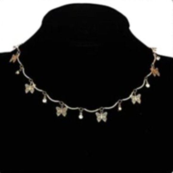 Sparkling Gold Butterfly Choker