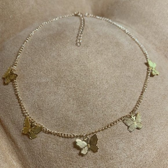 Elegant Gold Butterfly Choker