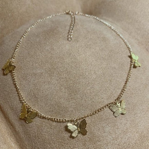 Elegant Gold Butterfly Choker