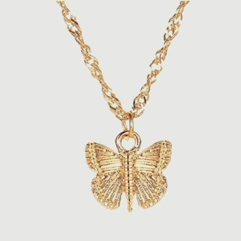 18K Bohemian Butterfly Choker Necklace