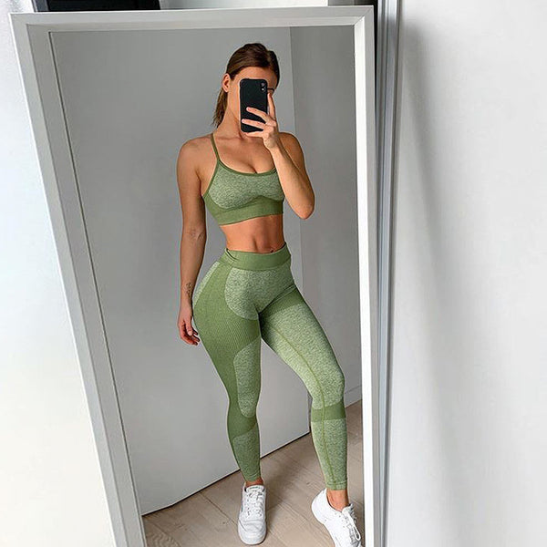 2 Piece High Waist Leggings & Bra Yoga Set