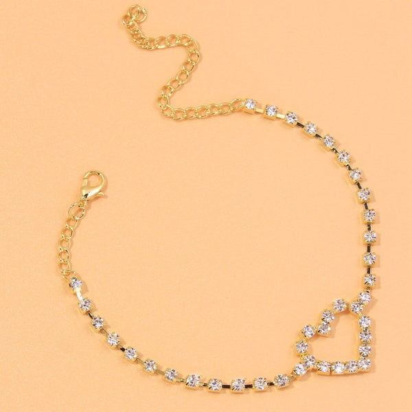 Heart Rhinestone Anklet