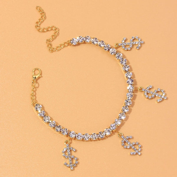 Heart Rhinestone Anklet