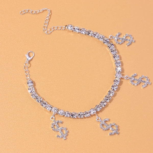 Heart Rhinestone Anklet