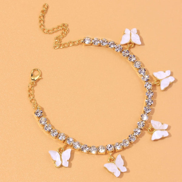 Heart Rhinestone Anklet