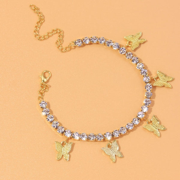 Heart Rhinestone Anklet