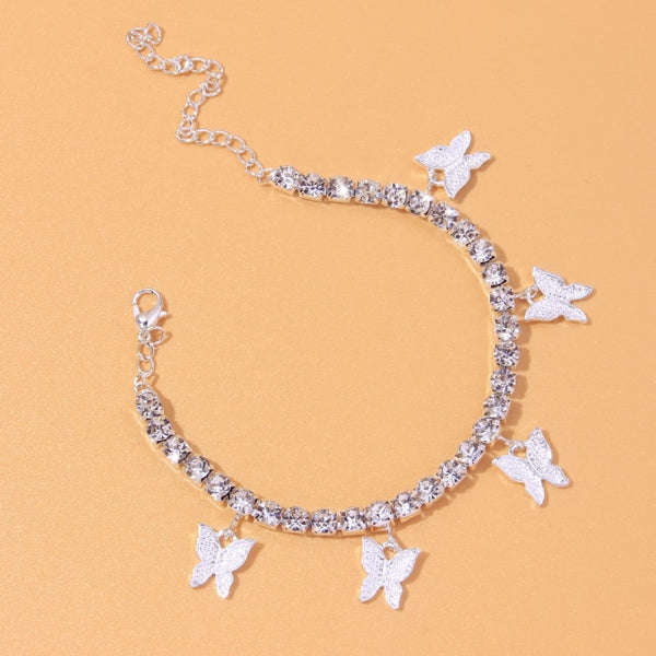 Heart Rhinestone Anklet