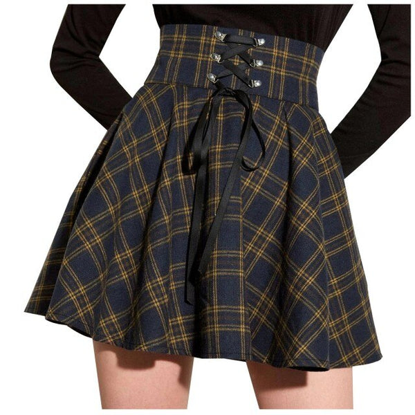 High Waist Pleated Mini Skirt