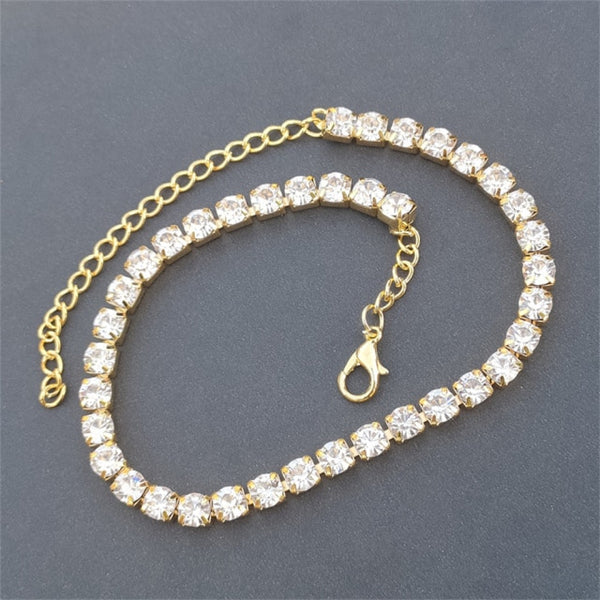 White Tennis Chain Anklet