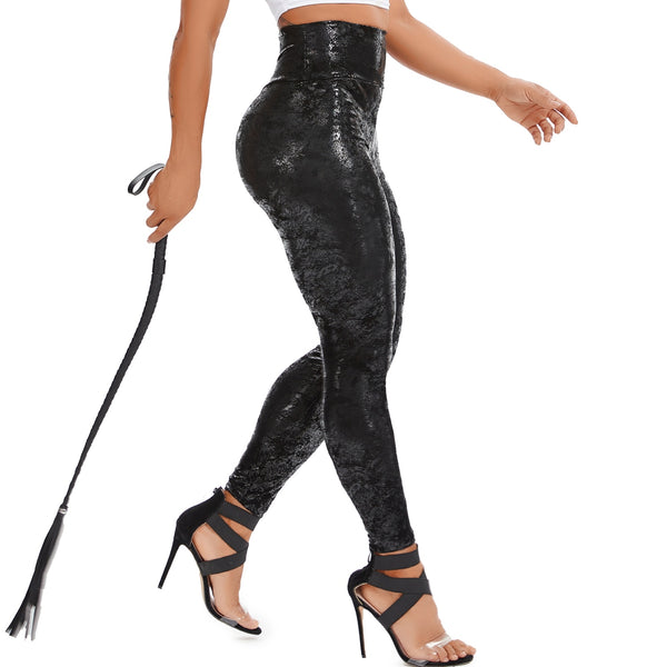 High Waist Curvy Faux Leather Pants