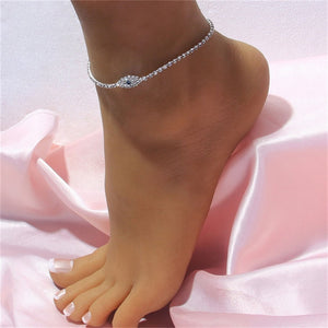 White Tennis Chain Anklet