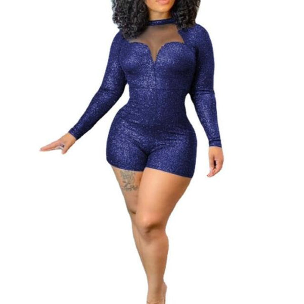 Shining Long Sleeve Party Romper