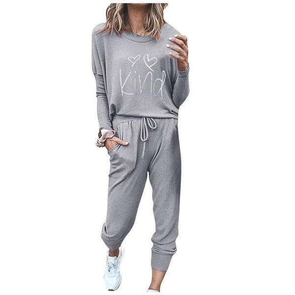 O-neck Solid Pullover Tracksuit