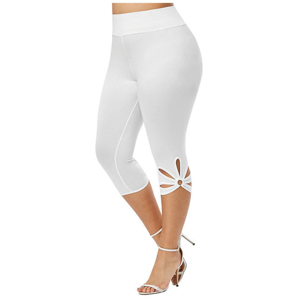 Hollow Summer Elastic Waist Seamless Capris