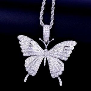 Silver Butterfly Necklace Tennis Chain