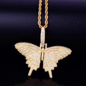 Gold Butterfly Cuban Chain