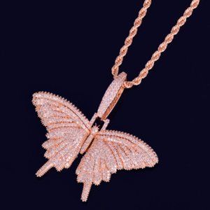 Rose Gold Butterfly Cuban Chain