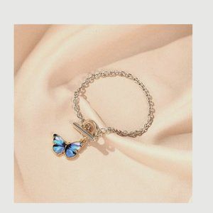 Beautiful Aqua Blue Butterfly Bracelet